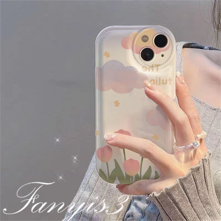 Ốp Điện Thoại Mềm In Hình Hoa Tulip Cho iPhone 14 13 12 11 Pro Max X XR Xs Max 8 7 6 6s Plus SE 2020