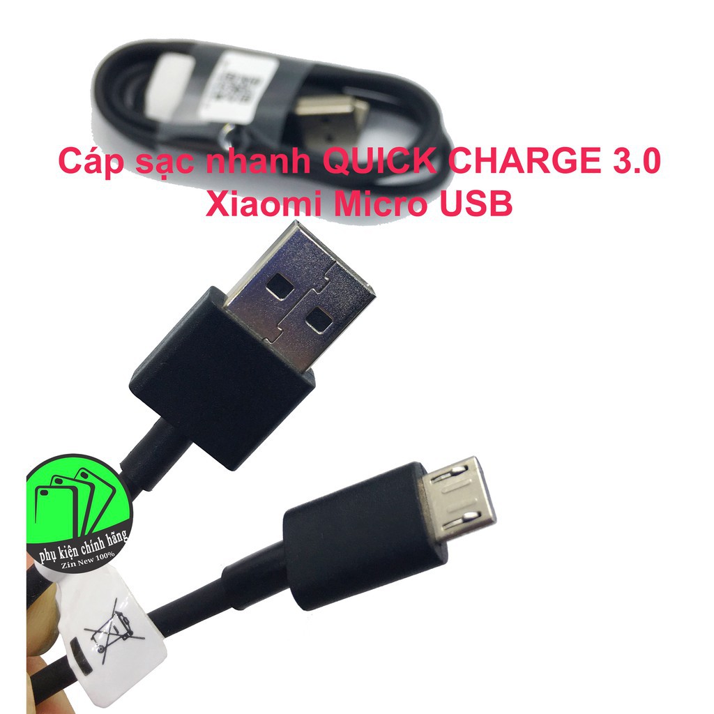 Củ sạc và Cáp sạc nhanh Xiaomi (Quick Charge 3.0) MDY-08-EH, MDY-08-EF Chính hãng-ĐÚNG CHẤT LƯỢNG-BH 12 Tháng.