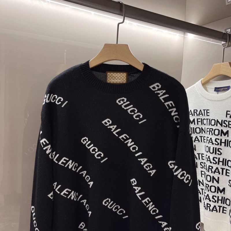Mua Áo len nam cổ tròn hoạ tiết chữ thương hiệu Gucci x Balenciaga cao ...