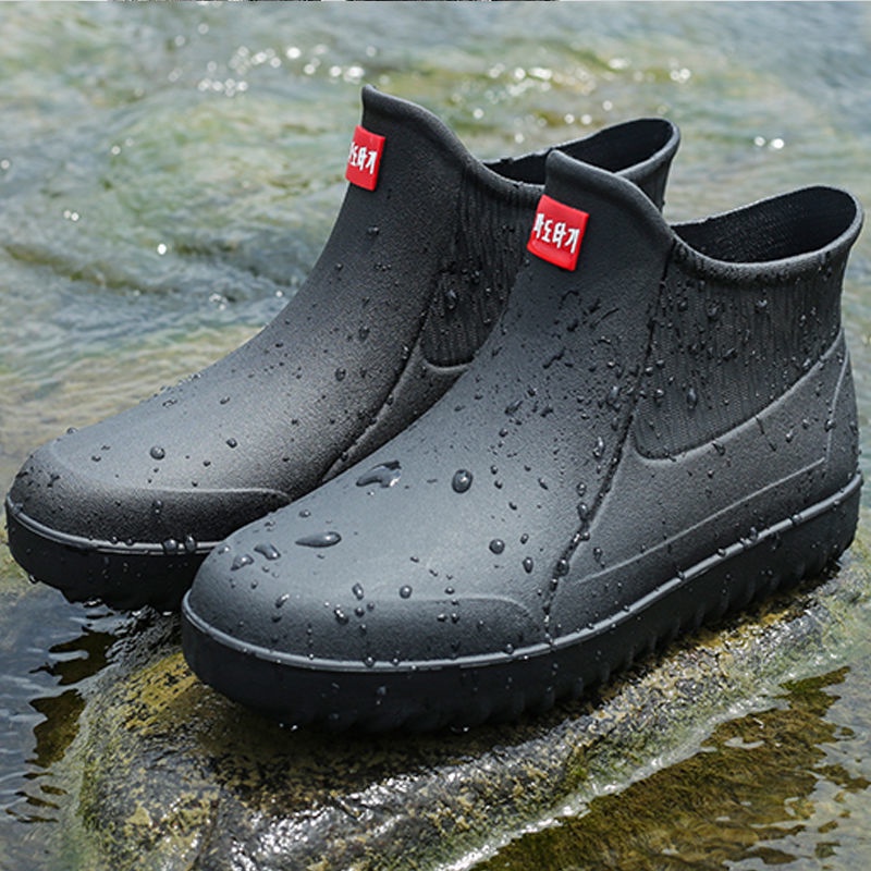 Ủng Cao Su Lót Lông Cừu Chống Thấm Nước Chống Trượt Giữ Ấm Mùa Đông Cho Nam