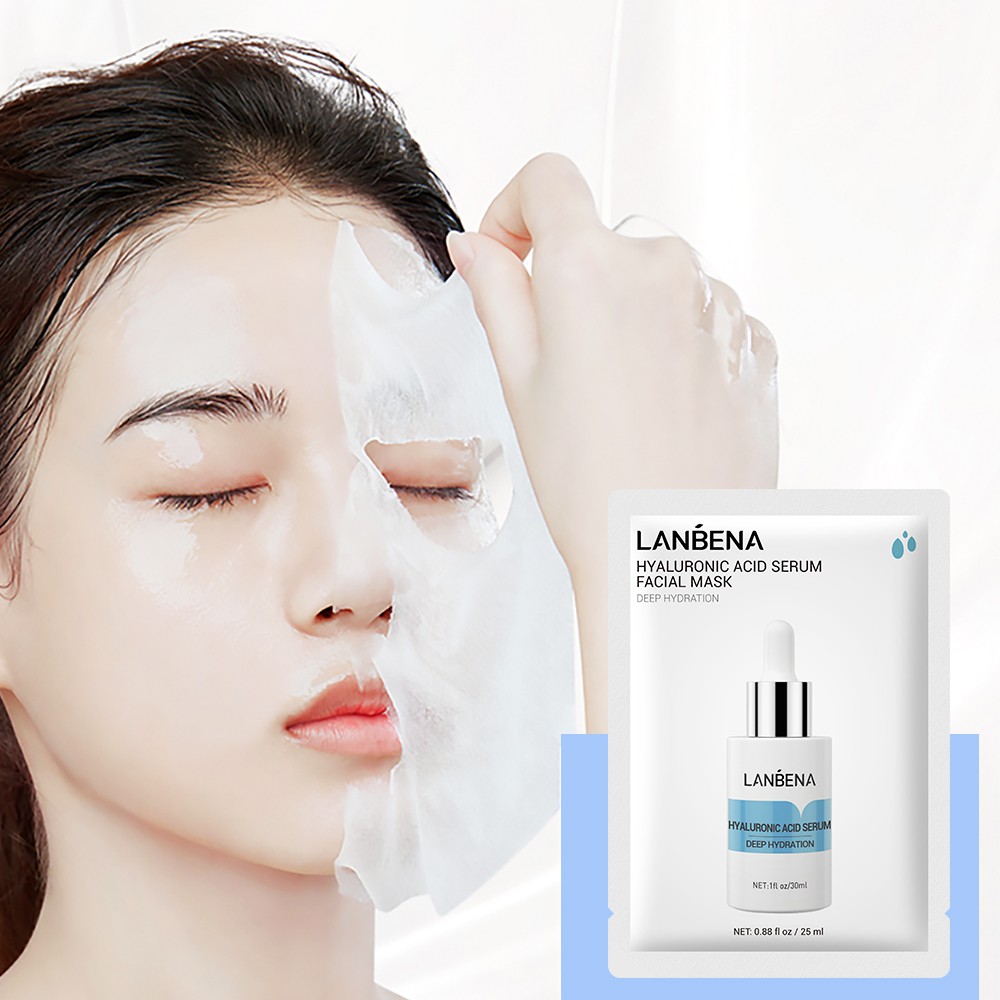 Mặt nạ serum Hyaluronic Acid Lanbena dưỡng ẩm làm trắng kiểm soát dầu chống lão hóa 25ml