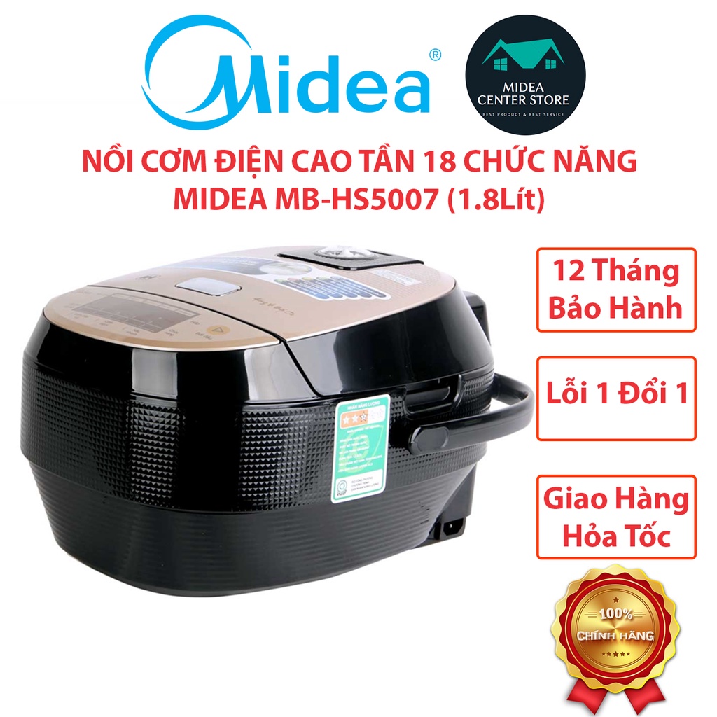 [Chính hãng] Nồi cơm điện cao tần đa chức năng Midea 1,8 lít MB-HS5007 , bảo hành 12 tháng toàn quốc, lỗi 1 đổi 1