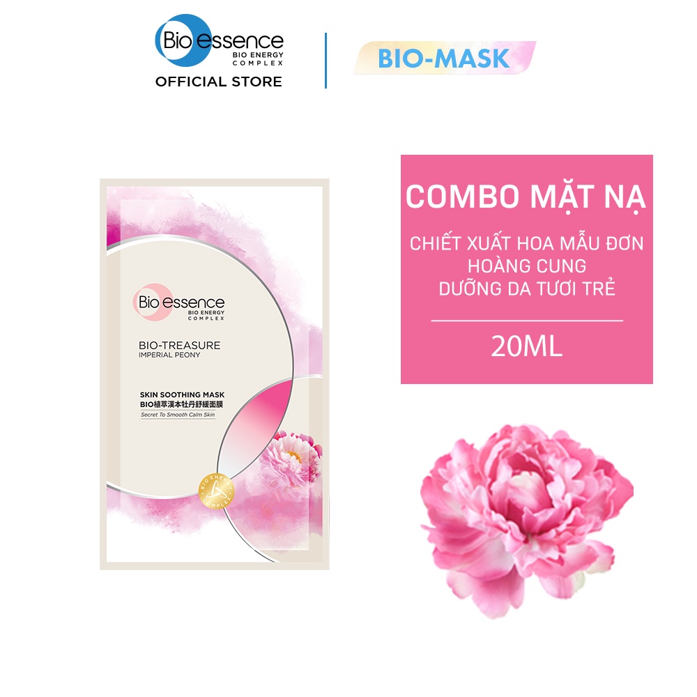 Mặt nạ dưỡng da tươi trẻ Bio-Essence mẫu đơn hoàng cung 20ml