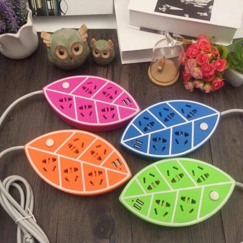 Ổ điện hình lá ,Có đầu cắm usb