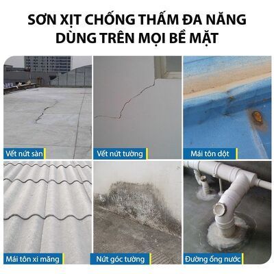 Bình xịt chống thấm đa năng - Chống dột mái, thấm tường nhà Waterproof Spray 450ml