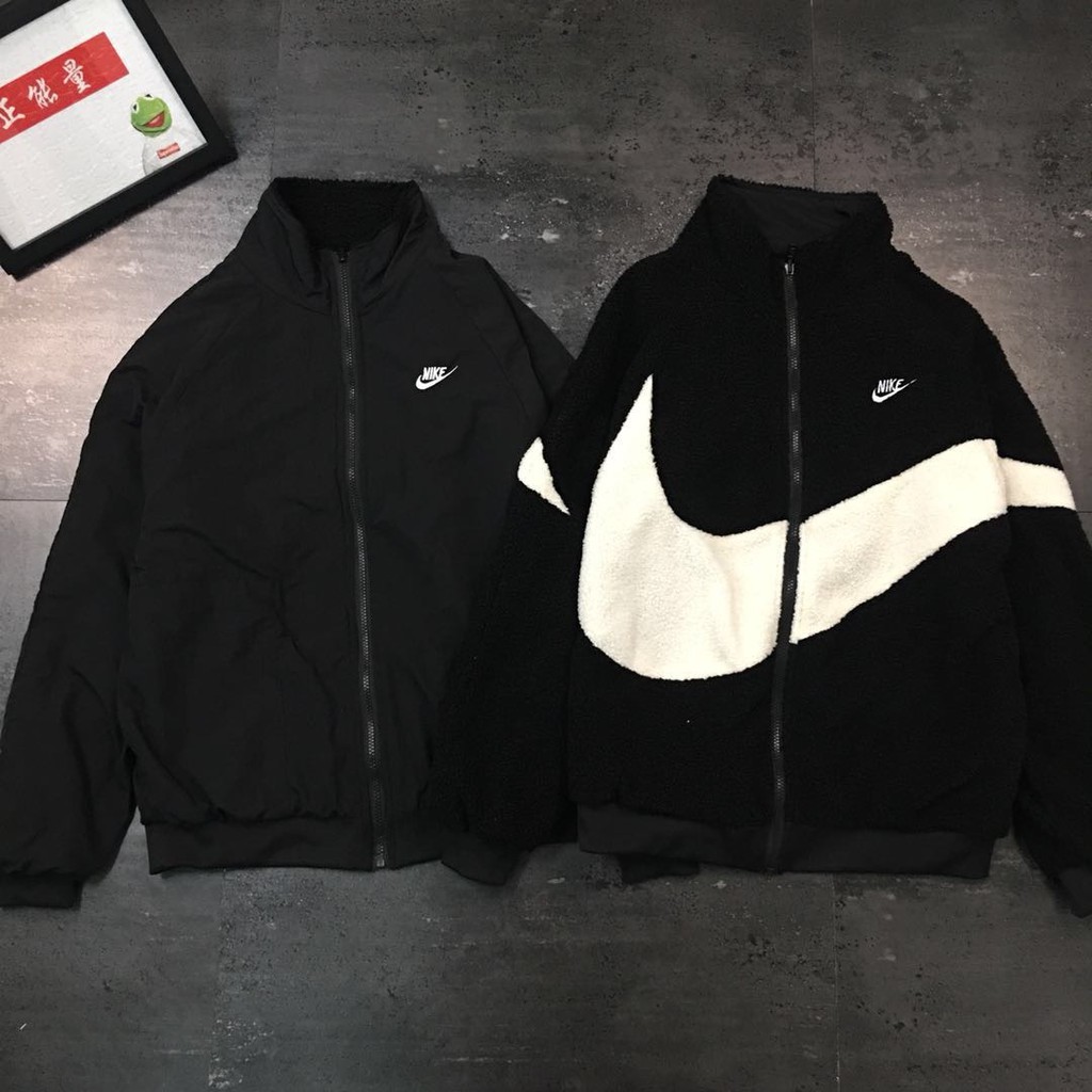 ⚡️[Mirror Quality] - Áo N!ke Big Swoosh Reversible BOA jacket hai mặt nke swoosh, áo khoác lông