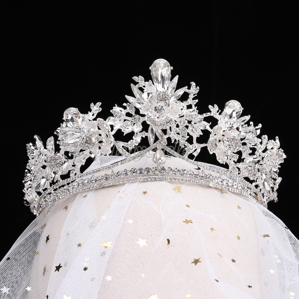 Vương Miện Đính Đá Thời Trang Châu Âu Cho Cô Dâu