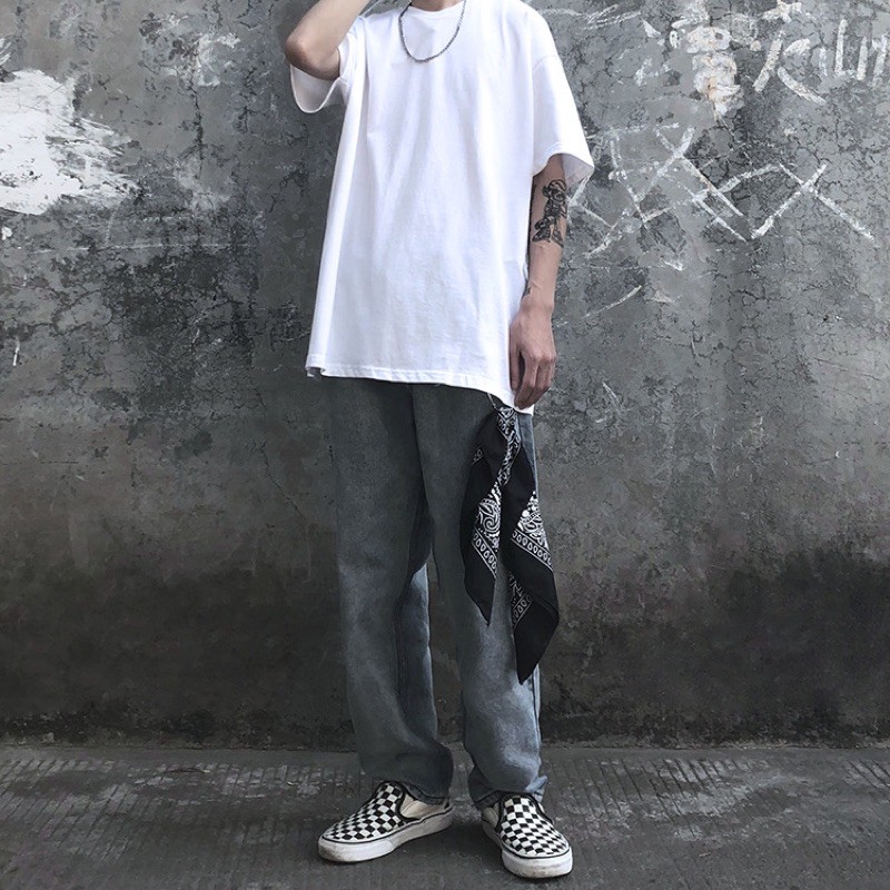 Mr Black- White Pure Color LongTee T-Shirt