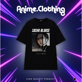 Áo Thun Tay Lỡ Unisex Wibu Sasha Blouse Potato Girl Phong Cách Nhật Bản Anime attack on titan Manga 100% Cotton