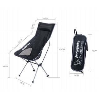 Ghế gấp dã ngoại có tựa đầu loại to naturehike nh17y010-l