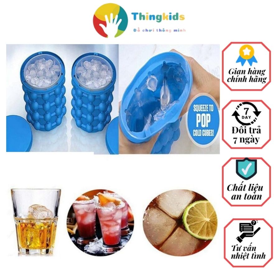 Cốc làm đá silicol thông minh có nắp đậy tiệt trùng - Thingkids