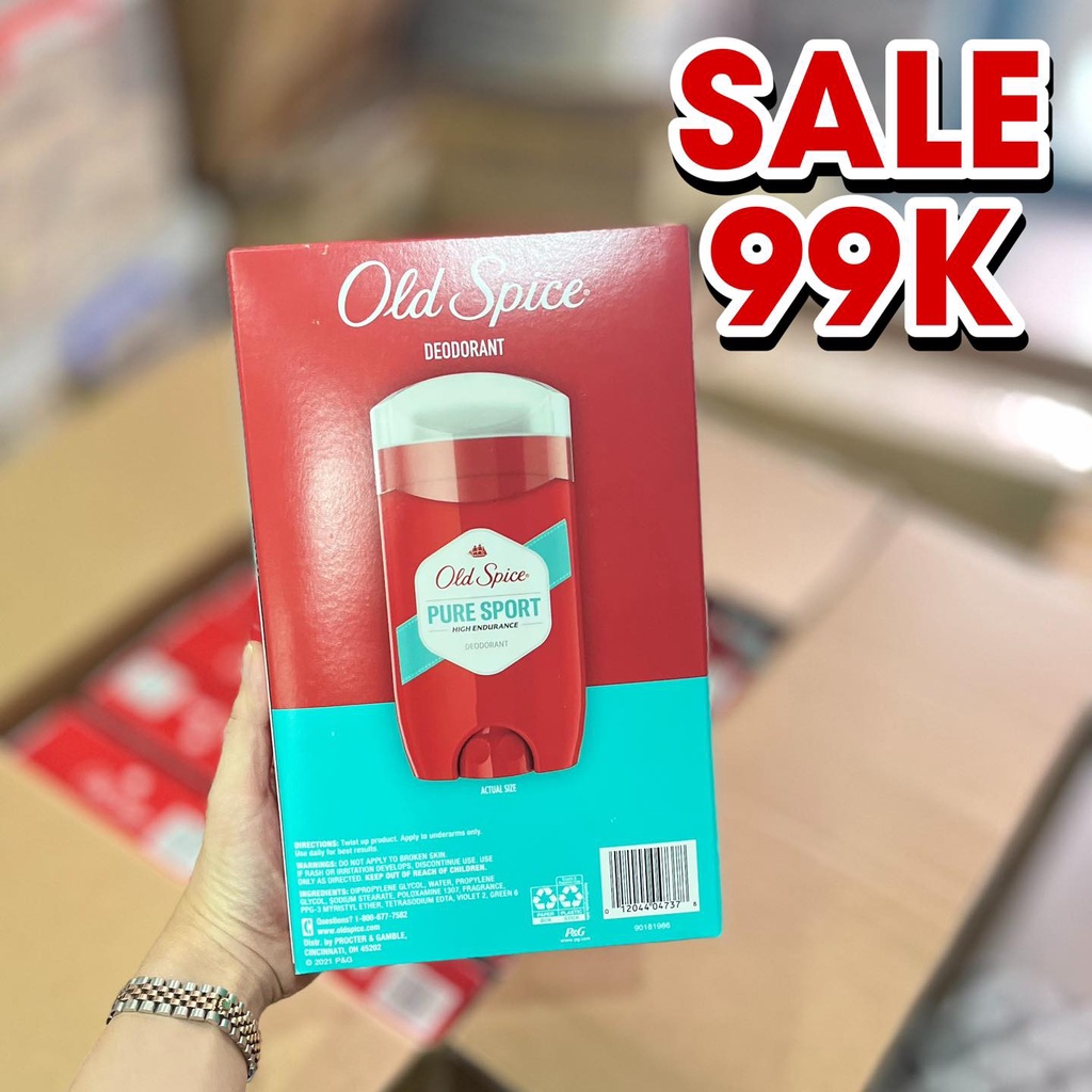 Lăn Khử Mùi Old Spice Pure Sport Chính Hãng Mỹ 68g, Khử Mùi Cơ Thể Lưu Hương Thơm Suốt 24h
