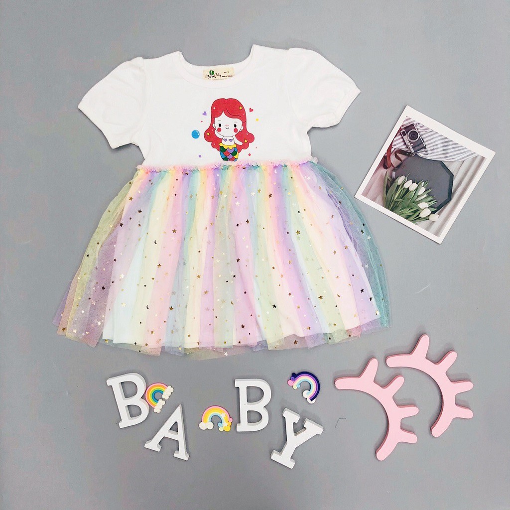 Váy bé gái chất cotton, đầm bé gái size 1-5 tuổi, đầm trẻ em SUNKIDS có nhiều màu