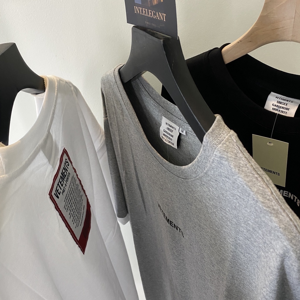 Áo thun tay lỡ Vetements france bản cao cấp ss21, Áo tee ovesize Vetement thêu logo, full tag mác