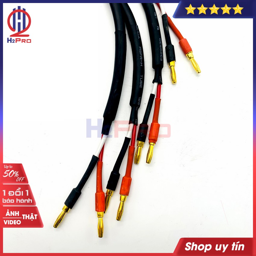 Cặp Dây Loa Sommer Đức Đầu Jack Bắp Chuối, Lõi Đồng 2X1.5Mm, 8 Đầu Dây Loa Bắp Chuối Cao Cấp Dài 2M, 3M, 5M-H2Pro Tech