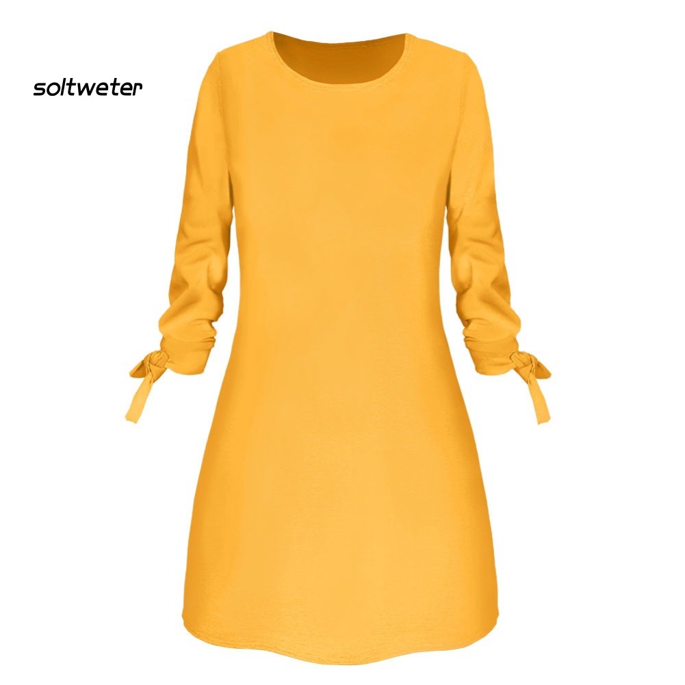 Đầm Tay 3/4 Dây Rút Thời Trang Cho Nữ