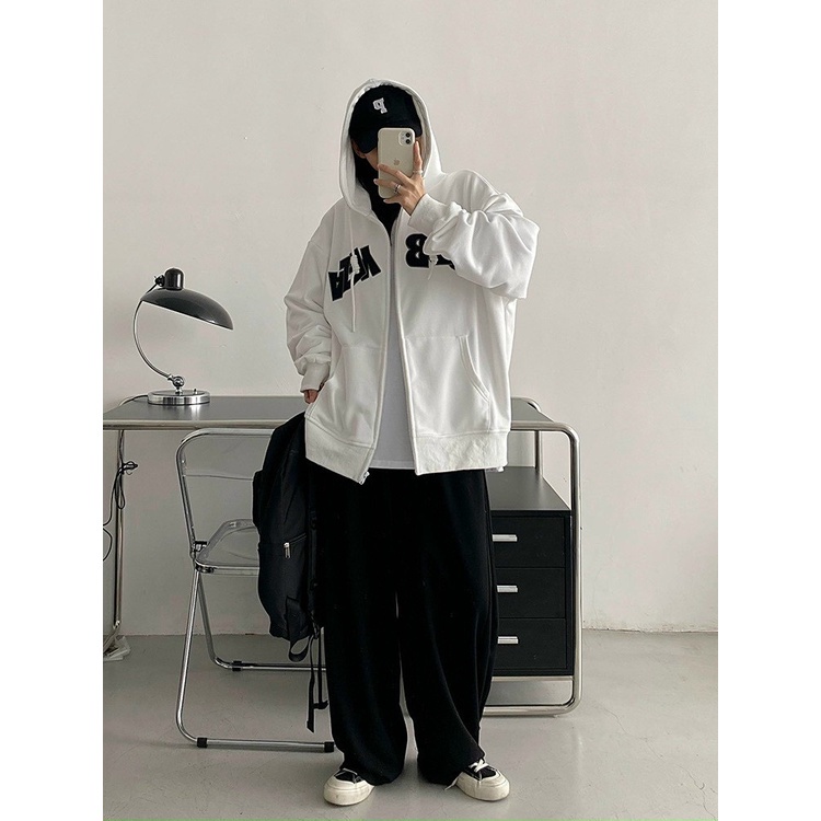 Khoác Nỉ Unisex Nam Nữ Hoodie Dáng Rộng Chữ BBB Mũ To 2 Lớp Tay Bồng