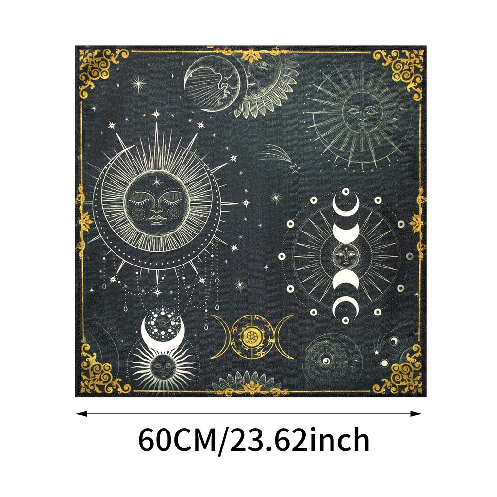 Khăn Trải Bàn Vải Lanh Dày Dành Cho Người Yêu Thích Bài Tarot/Bi Tarot/Hóa Toán/Thêu Khắc/Dưu Tập