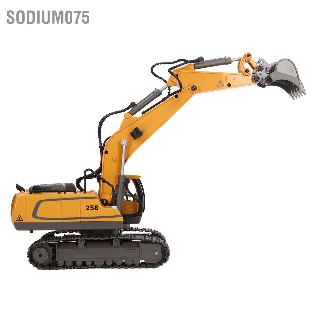 Có thể bán buôn 1:20 Scale Điều khiển từ xa Máy xúc xây dựng Nhạc nhẹ 11 kênh Đồ chơi RC 2.4Ghz Sodium075 Hàng giao ngay