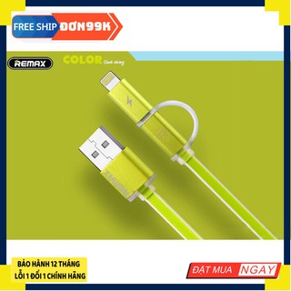 Cáp sạc Lightning/Micro 2 trong 1 Remax RC-020t Bảo Hành 12 tháng Giá rẻ nhất shopee