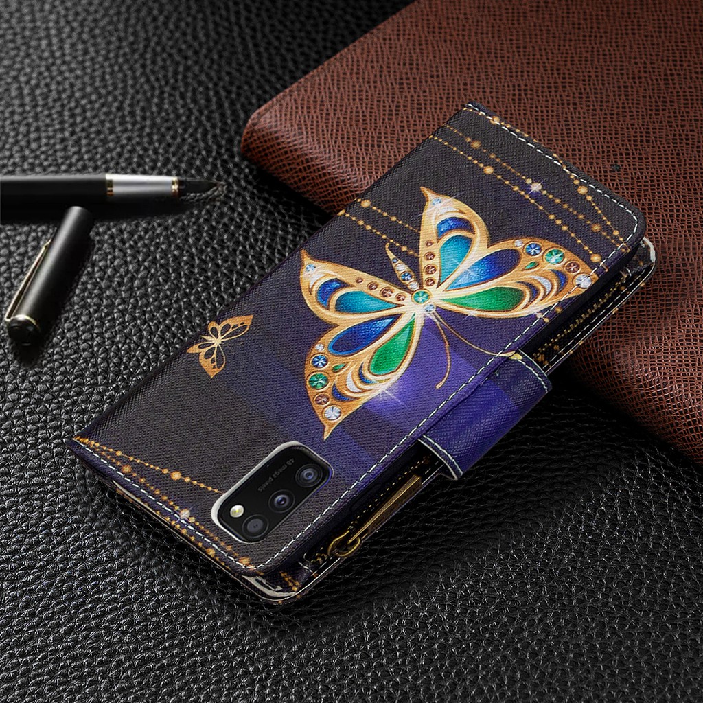 Bao Da Điện Thoại Dạng Ví Nắp Lật Cổ Điển Thời Trang Mùa Hè Cho Samsung Galaxy A41 Ốp