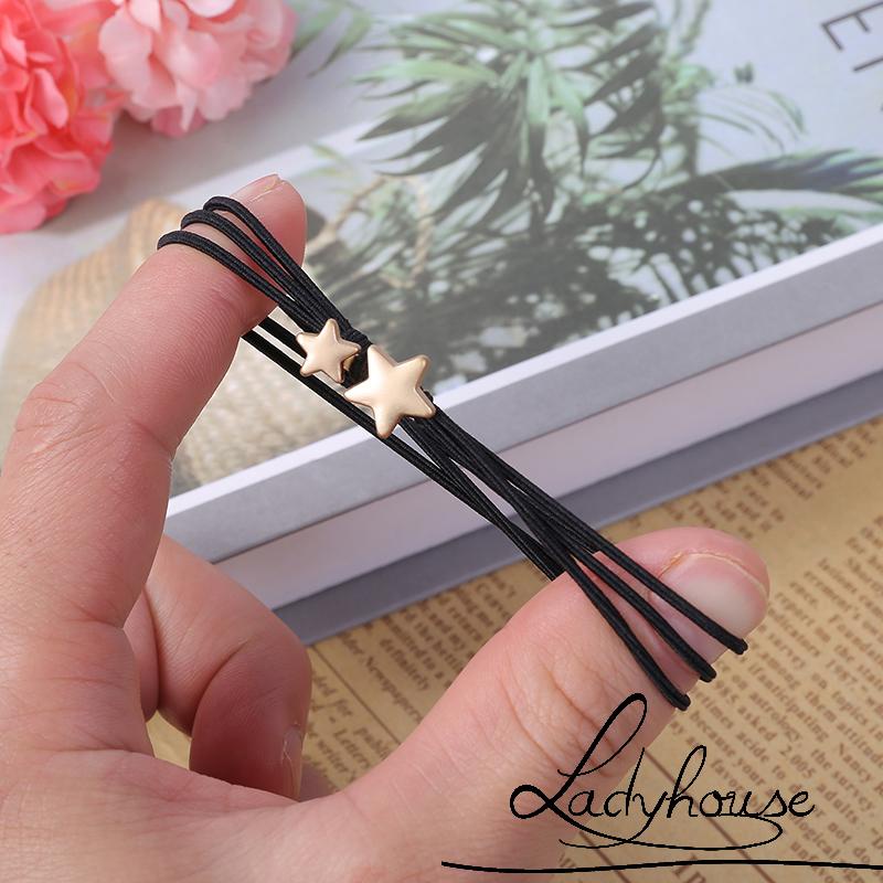 Dây Cột Tóc Đuôi Ngựa Trang Trí Ngôi Sao Sáng Tạo Ngọt Ngào Cho Nữ