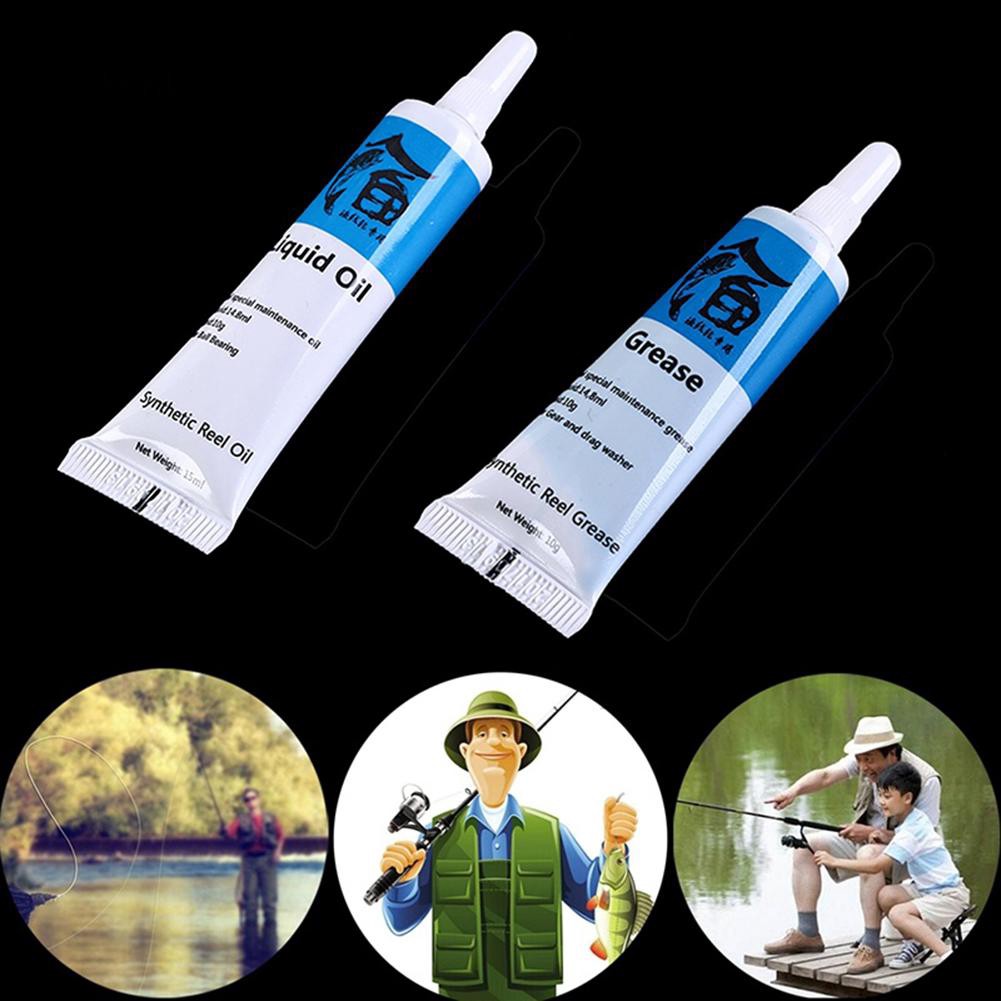 Ktt Ktt★Máy Câu Cá Kim Loại 15g Dầu Bôi Trơn + Mỡ 10g