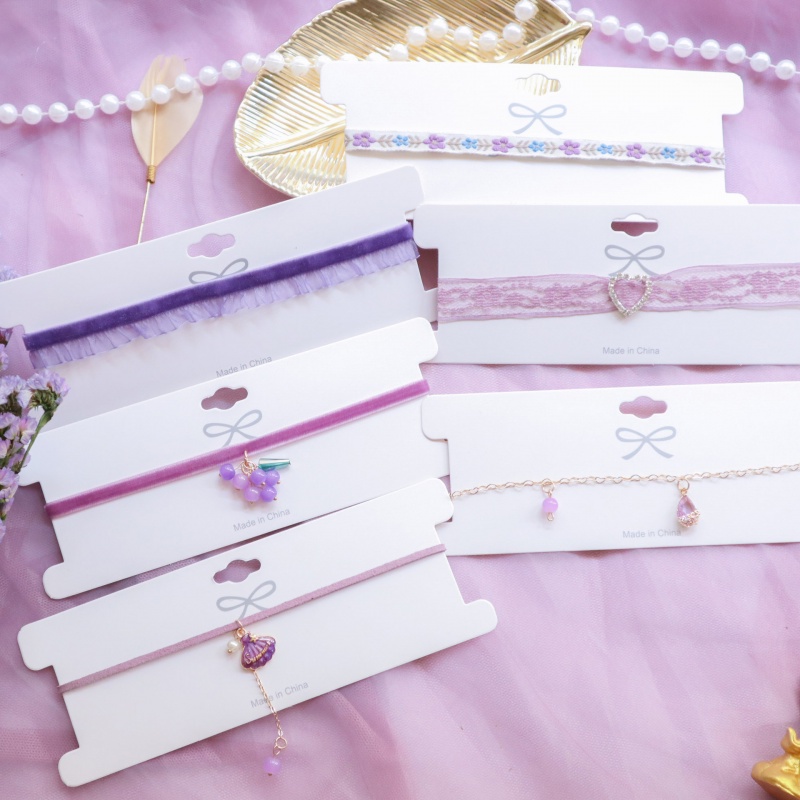 Vòng Cổ Choker Màu Tím Thời Trang Xuân Hè Xinh Xắn Cho Nữ