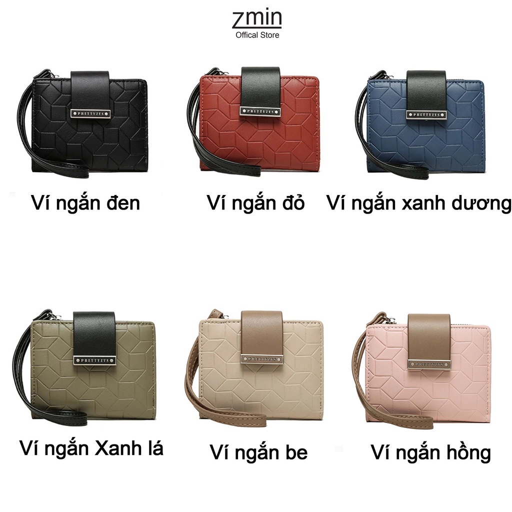 Ví bóp nữ ngắn mini cầm tay Zmin, chất liệu da cao cấp có thể bỏ túi - V037