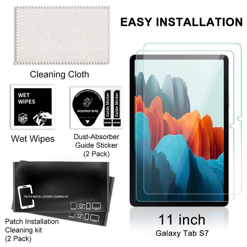 Dllencase Set 2 kính cường lực bảo vệ màn hình chống trầy cho 2020 Samsung Galaxy Tab S7 11