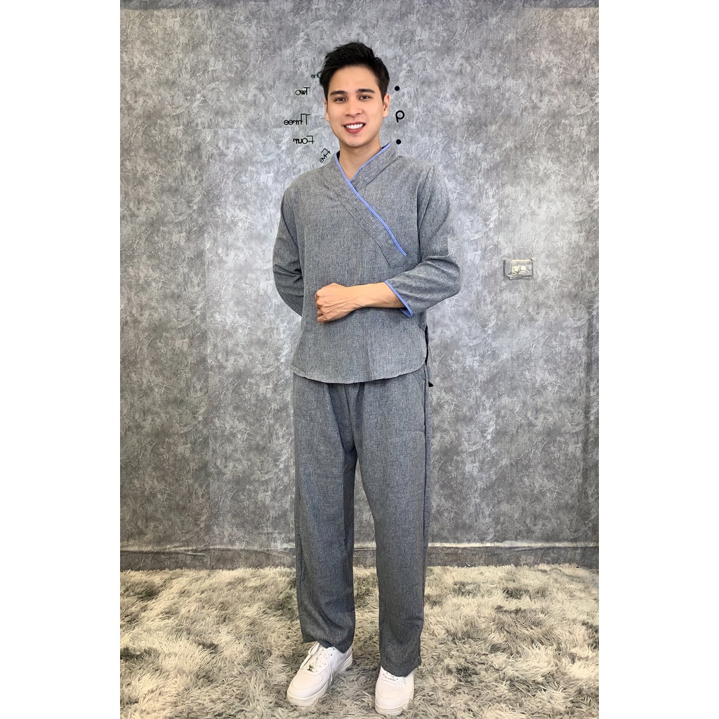 Đồ Lam Đi Chùa Nam Cao Cấp - Pháp Phục Đi Chùa Của Nam S5