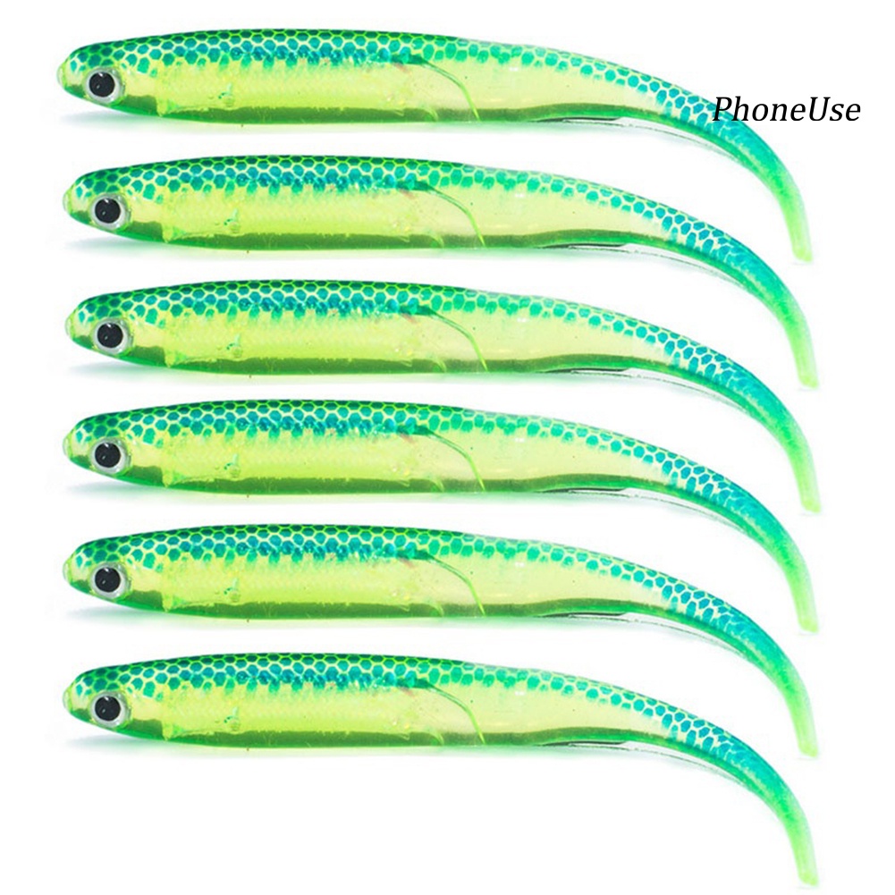 Set 6 Mồi Câu Cá Giả 10cm Nhiều Màu Sắc