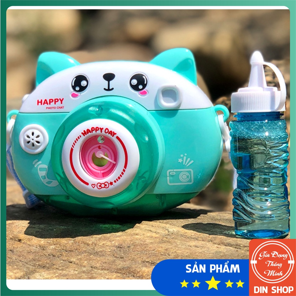 Máy ảnh bong bóng 😻MÈO XINH😻 Máy chụp hình chú mèo dễ thương bắng bong bóng xà phòng dành cho các bé