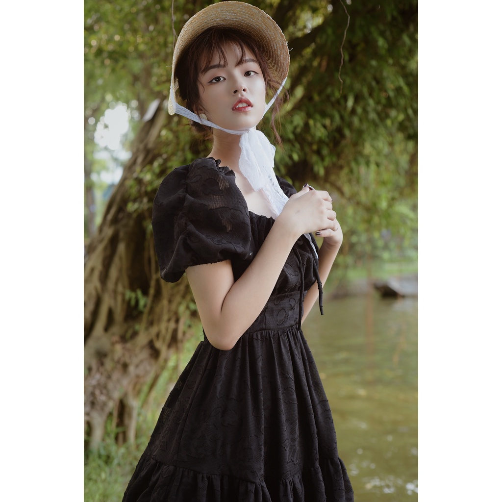Váy Leena Dress Đen Trễ Vai Nàng Thơ Xanh mint_mainichi