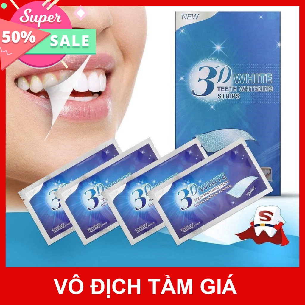 SALE!!! Miếng dán trắng răng tiện lợi 3D White Teeth Whitening Strips