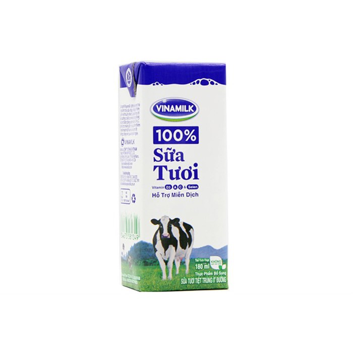 Thùng 48 hộp Sữa tươi tiệt trùng Vinamilk ít đường 180ml