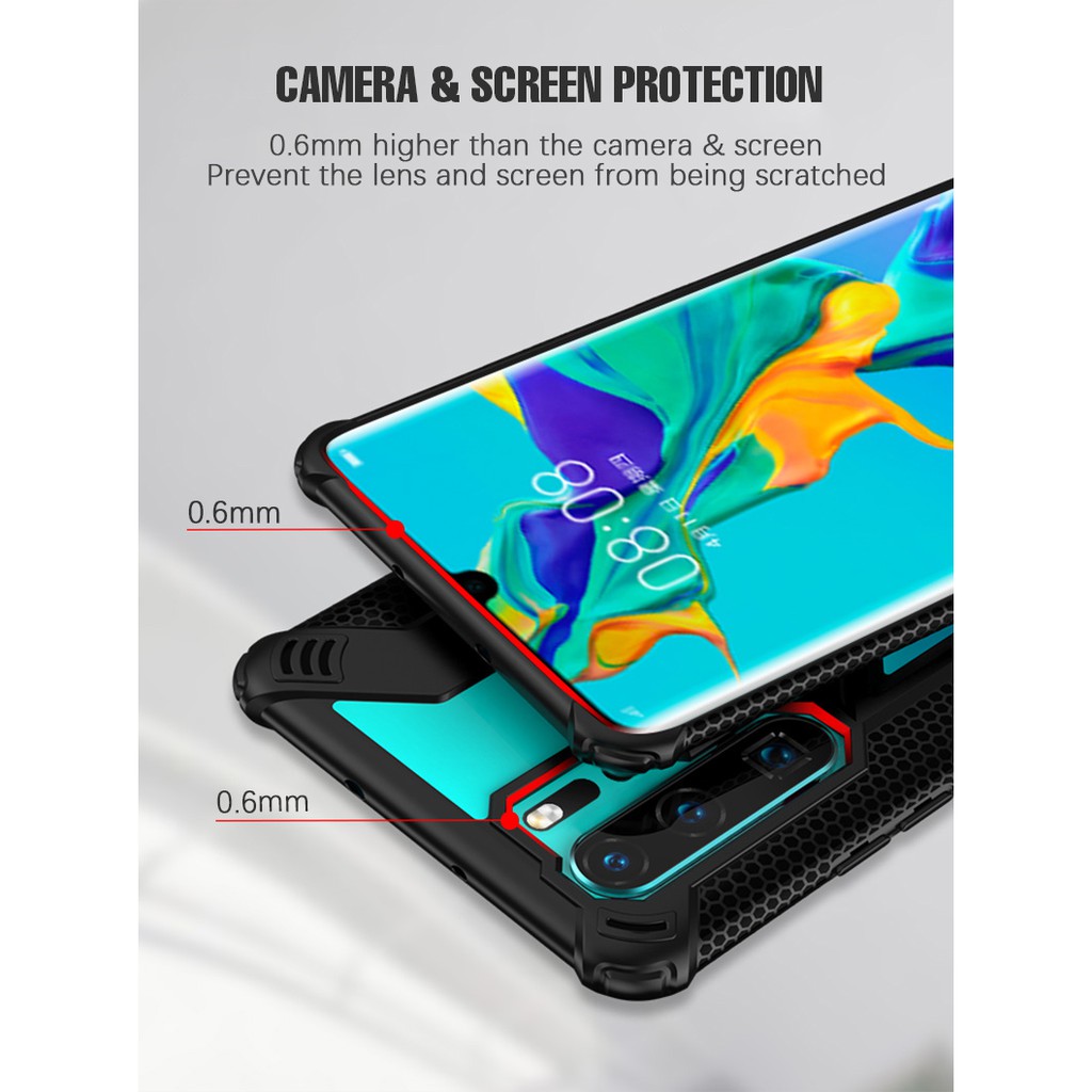 Ốp điện thoại trong suốt có giá đỡ chống sốc cho Samsung Note 10 Plus A7 2018 S10+ Plus S10e A9 2018
