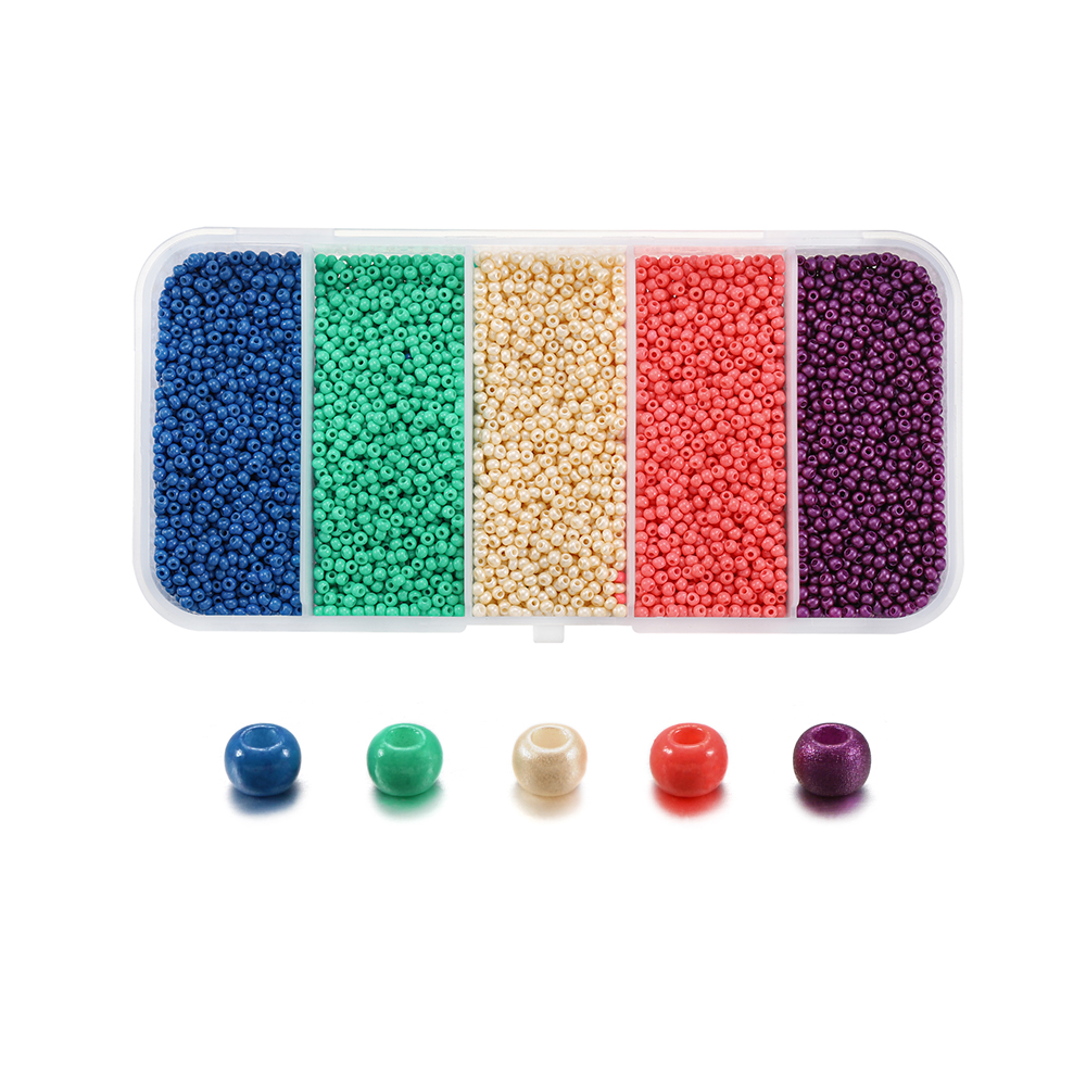 Hộp 9000 hạt cườm 2mm dùng để làm trang sức nhiều màu sắc xinh xắn tiện lợi