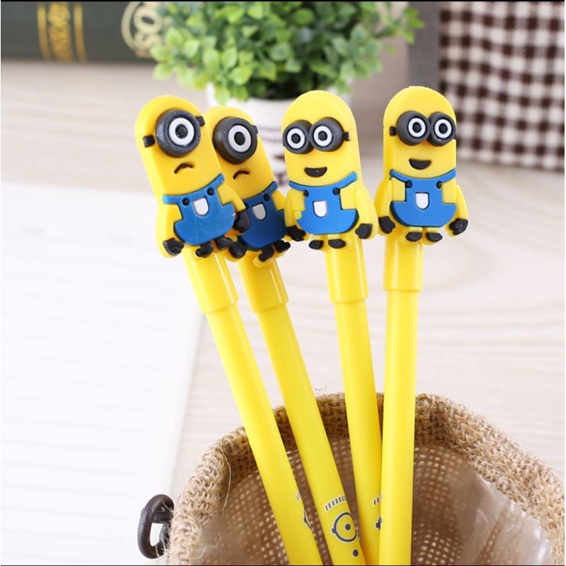 Bút mực cute gel nước đen giá rẻ hoạ tiết Minions ShopMaeum610 BMN011