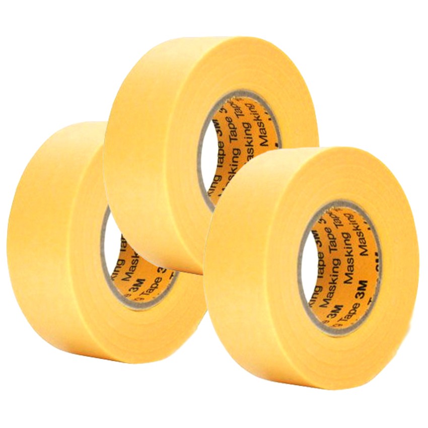 Băng keo giấy 3M 243J che sơn Masking Tape, 10mmx18m và 20mm x18m