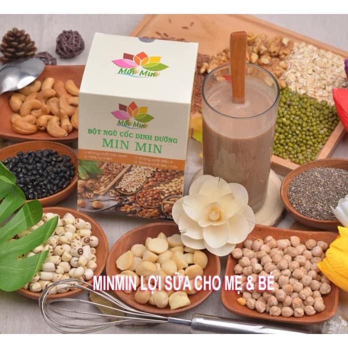 Ngũ Cốc dinh dưỡng Min Min, Ngũ Cốc lợi sữa Min Min chế biến từ 18 loại hạt (hộp 0.5kg)