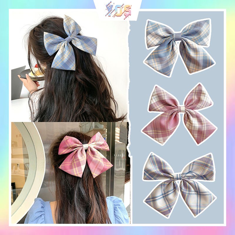 Kẹp tóc nơ caro bản lớn HOT TREND