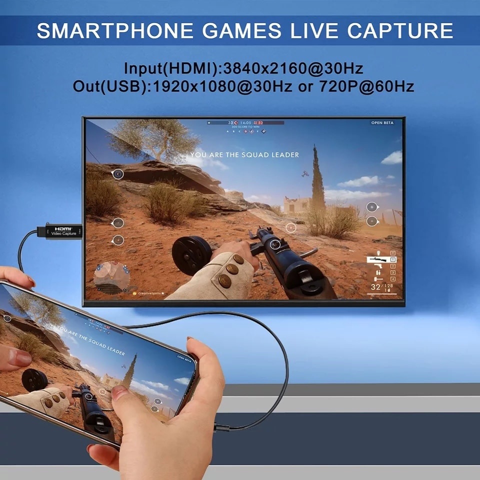 Đầu Ghi Hình Live Stream Chuyển HDMI Ra USB 1080P HDMI Video Capture Cho Điện Thoại/máy ảnh/PS4/ XBOX/Máy Tính GEAR79