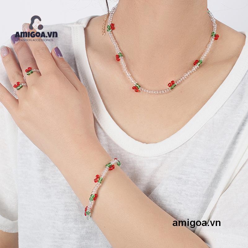 ✨✨Dây chuyền ngọc trai đính cườm đầy màu sắc Hàn Quốc vòng cổ nữ