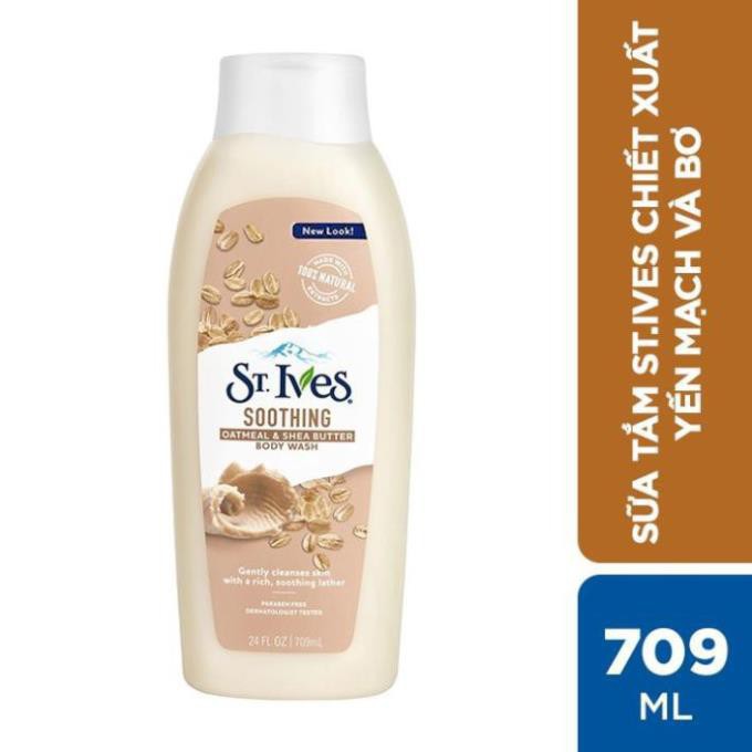 Combo Sữa tắm St.Ives Chiết Xuất Yến Mạch và Bơ 709ml và Sữa rửa mặt tẩy tế bào chết St.Ives Cafe và Dừa 170g