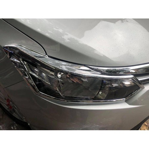 Ốp viền đèn Pha xe Vios 2018-2017-2014 mạ Crom, loại dày