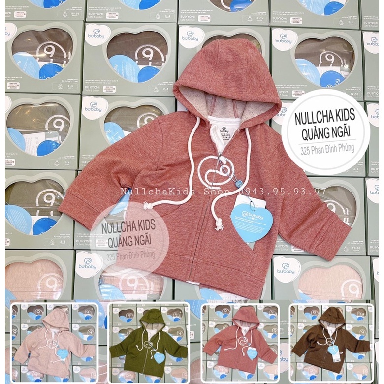 Áo khoác Bu hoodie siêu đẹp chất cotton Melange mềm ấm cho bé trai bé gái