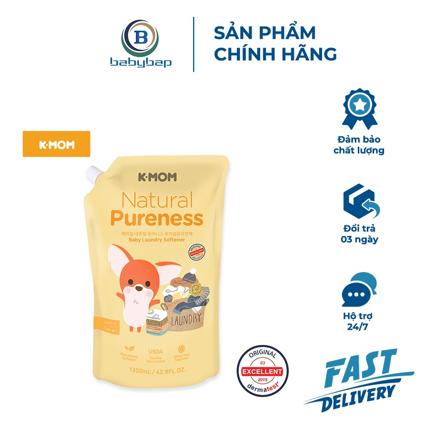 Nước Xả Vải Sơ Sinh Hữu Cơ K-Mom Hàn Quốc
