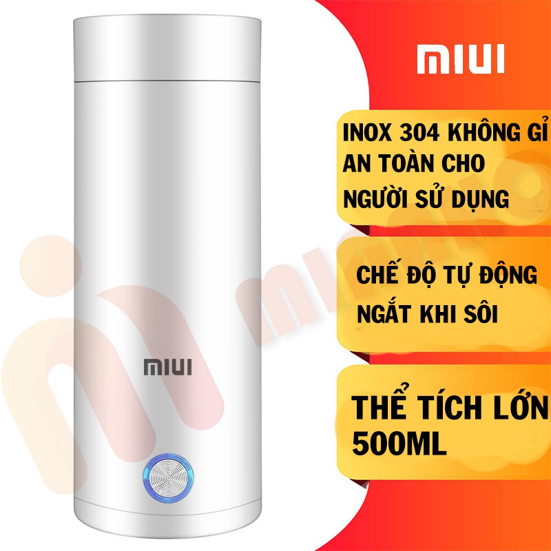 Bình Đựng Nước, Đun Nước, Pha Sữa Du Lịch MIUI - Ấm Siêu Tốc Tiện lợi Nhỏ Gọn, Thời Trang Có Thể Mang Đi Du Lịch