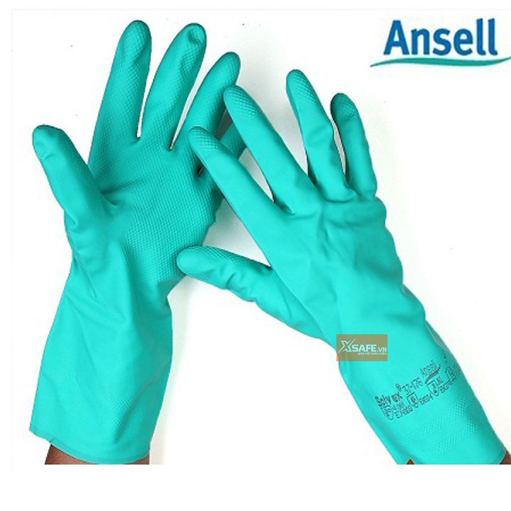 Găng tay chống hóa chất Ansell 37-176 cấu tạo nitrile - chống hóa chất - axit - dầu nhớt - thấm hút mồ hôi tốt